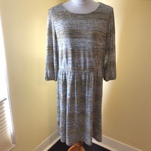 London Times Silver & Gold Long Sleeve Dress